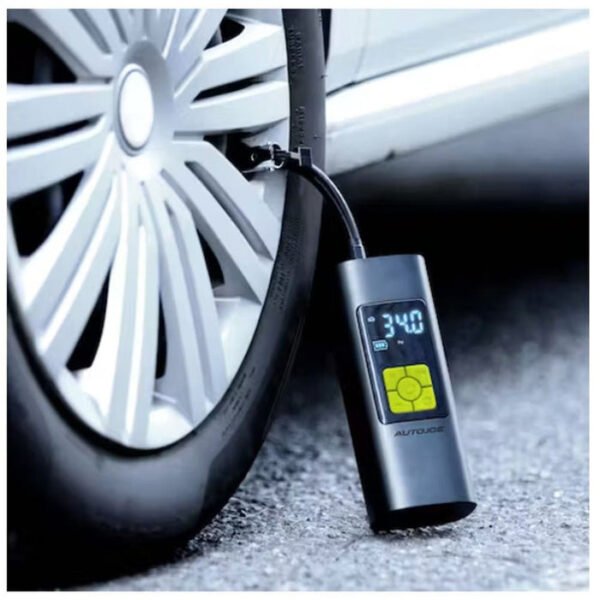 CRONY ATJ-AC100 Portable Cordless Digital Air Inflator Pump with 12V DC Adapter and Power Bank - Image 6