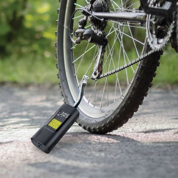 CRONY ATJ-AC100 Portable Cordless Digital Air Inflator Pump with 12V DC Adapter and Power Bank - Image 7