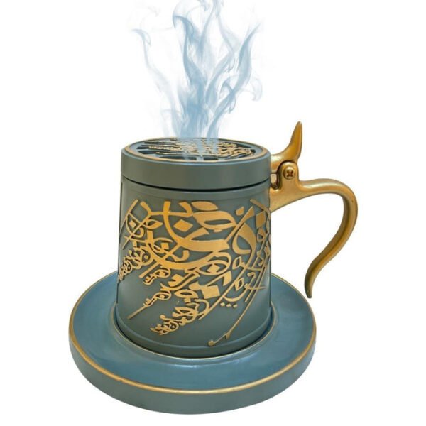 CRONY Big Teacup Portable Bakhoor Dukhoon Incense Burner Aromatherapy Black Color Model - Image 3