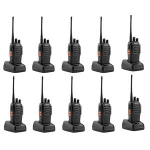 BAOFENG BF-888S 5W Handheld Walkie Talkies 10-Pack with Batteries and Chargers 2-4 KM Range