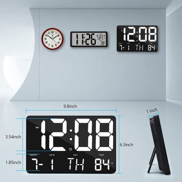 CRONY 717 White Digital Wall Clock Large Display 11.4 Inch Digital Calendar Alarm with Remote Control - Image 11