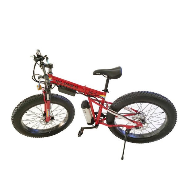 CRONY 26 Inch Foldable Electric Sand Bicycle With Powerful Battery And Red Color Finish