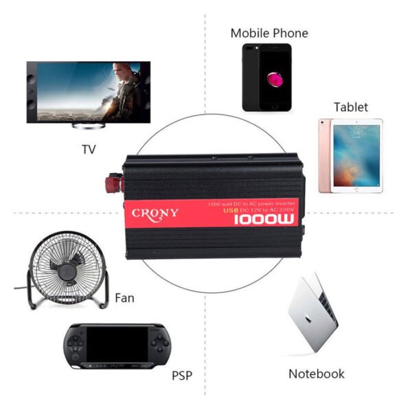CRONY 1000W Car Power Inverter DC 12V to AC 220V High Efficiency Converter - Image 2