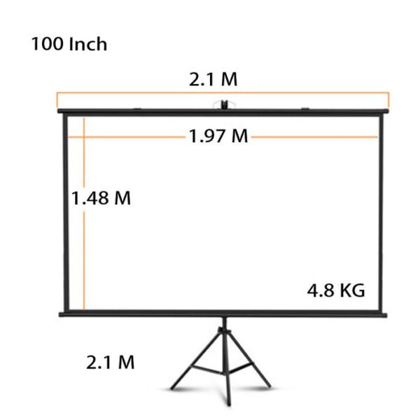 CRONY 100 Inch Portable Foldable Projector Screen with Stand Fabric Movie Projection Screen - Image 2