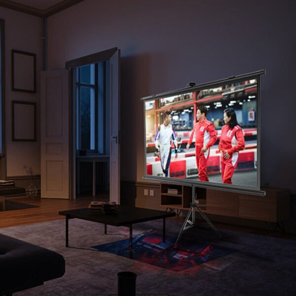 CRONY 100 Inch Portable Foldable Projector Screen with Stand Fabric Movie Projection Screen - Image 12
