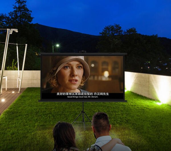 CRONY 100 Inch Portable Foldable Projector Screen with Stand Fabric Movie Projection Screen - Image 6