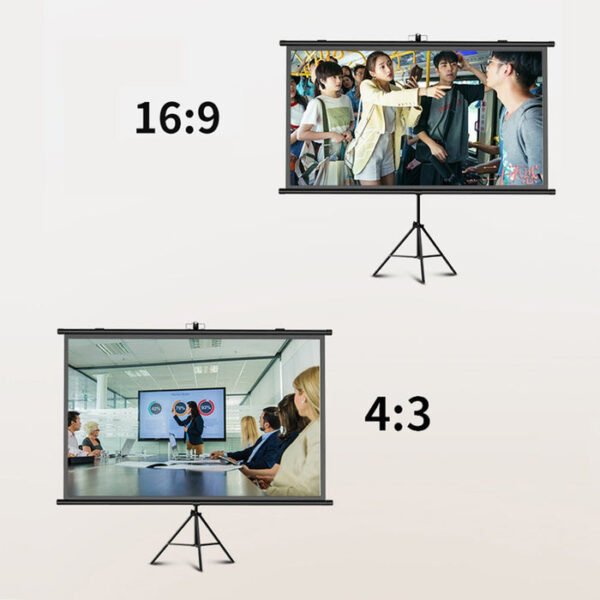 CRONY 100 Inch Portable Foldable Projector Screen with Stand Fabric Movie Projection Screen - Image 10