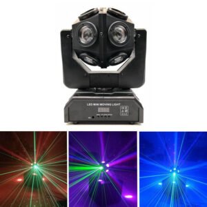 CRONY 12PCS 10W LED Super Beam Mini Moving Head Light Double Ball Football RGBW Color for KTV Bar Stage