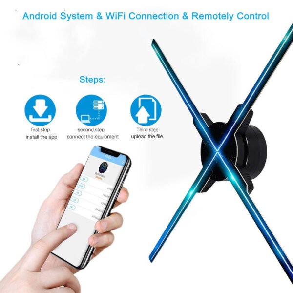 CRONY 65cm 3D Hologram Fan Screen WiFi APP Controlled LED Advertising Display - Image 8