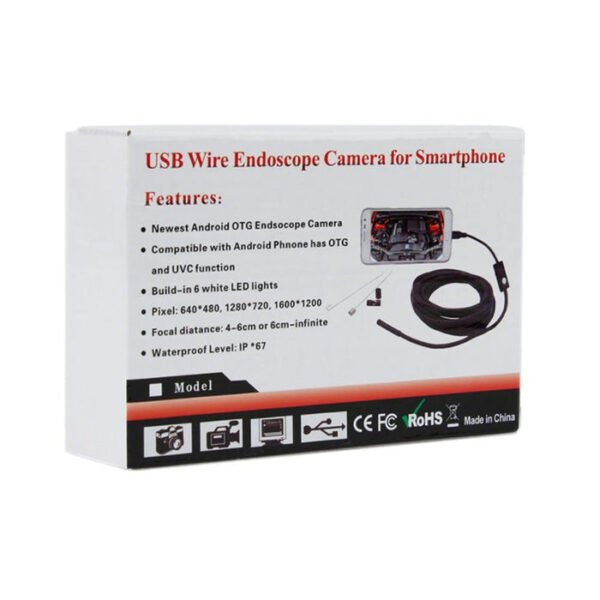 CRONY 5M USB Waterproof Endoscope Inspection Camera with 9mm Lens Diameter Black - Image 3