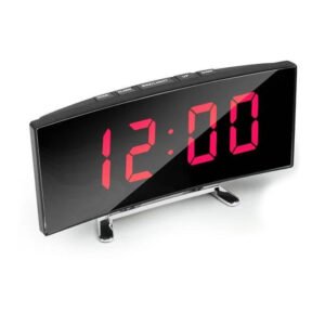 CRONY 6507 LED Digital Alarm Desk Clock Mirror Surface with Easy-to-Read Display
