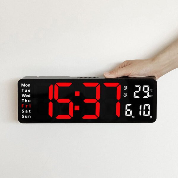 CRONY 6629 LED Electronic Alarm Clock with Remote Control Temperature Week and Calendar Display - Image 2