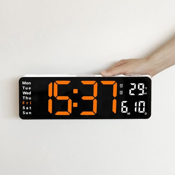 CRONY 6629 LED Electronic Alarm Clock with Remote Control Temperature Week and Calendar Display - Image 3