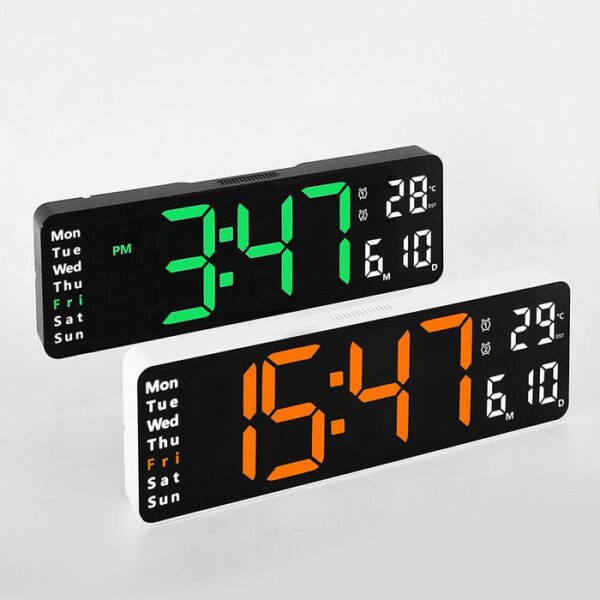 CRONY 6629 LED Electronic Alarm Clock with Remote Control Temperature Week and Calendar Display - Image 4