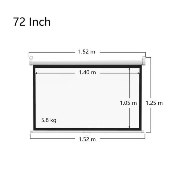 CRONY 72 Inch 4:3 Anti-Light Manual Pull-Down Widescreen Projection Screen - Image 2