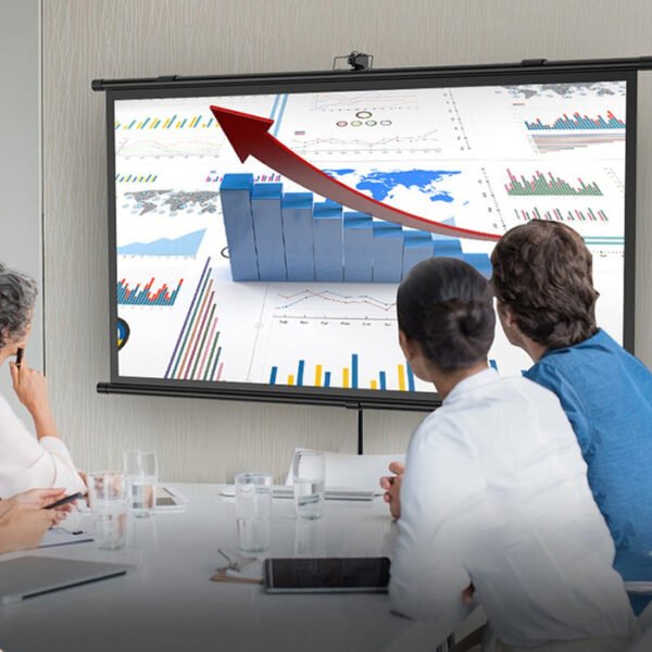 CRONY 72 Inch Portable Foldable Projector Screen with Stand Movie Fabric - Image 9