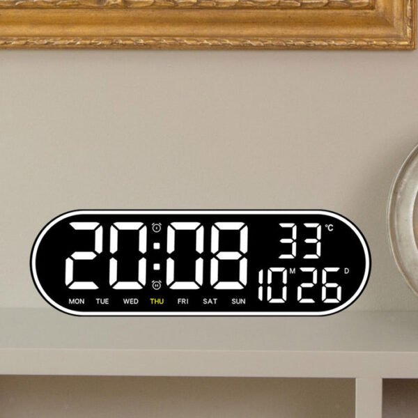 CRONY 8021 Digital Wall Clock Alarm Clock with Adjustable Temperature Display Remote Control - Image 3