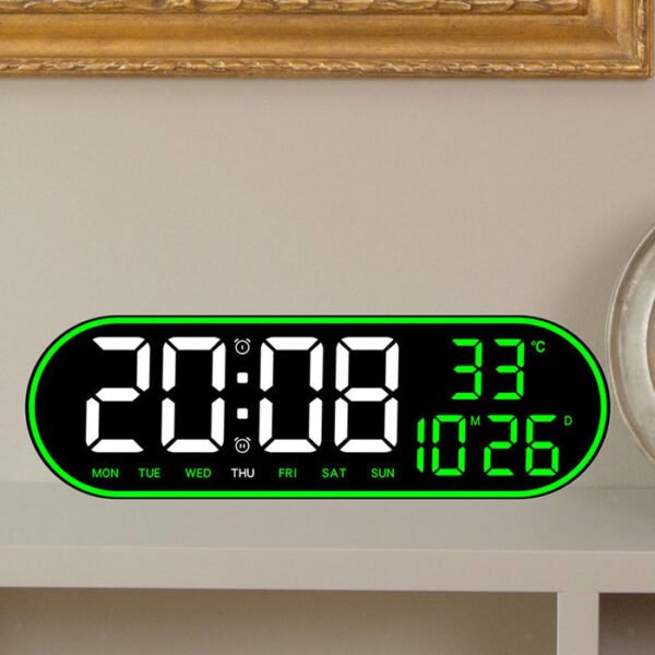 CRONY 8021 Digital Wall Clock Alarm Clock with Adjustable Temperature Display Remote Control - Image 4