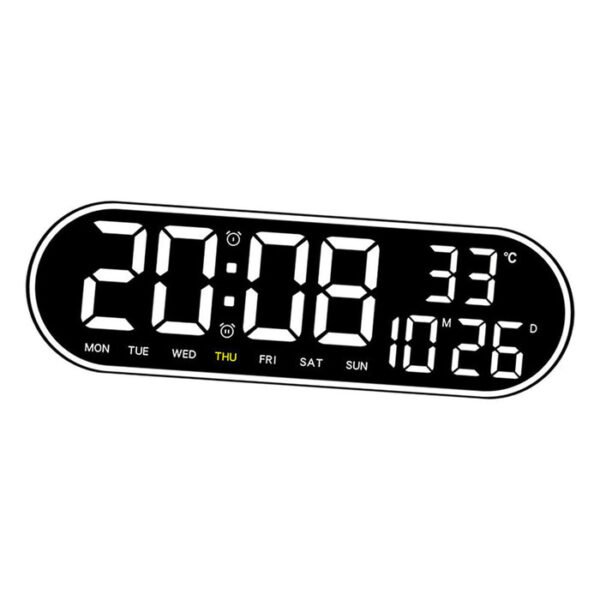 CRONY 8021 Digital Wall Clock Alarm Clock with Adjustable Temperature Display Remote Control - Image 5
