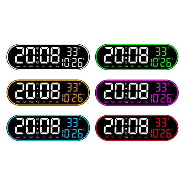 CRONY 8021 Digital Wall Clock Alarm Clock with Adjustable Temperature Display Remote Control - Image 7