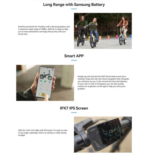 CRONY ADO Long Range Folding Electric Bike With 100KM Endurance And Powerful Motor System - Image 2