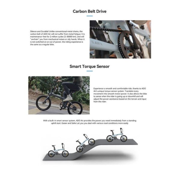 CRONY ADO Long Range Folding Electric Bike With 100KM Endurance And Powerful Motor System - Image 5