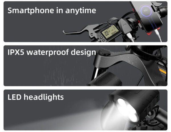 CRONY ADO Electric Folding Bike With 70KM Range Lightweight Frame And Long Endurance Ride - Image 13