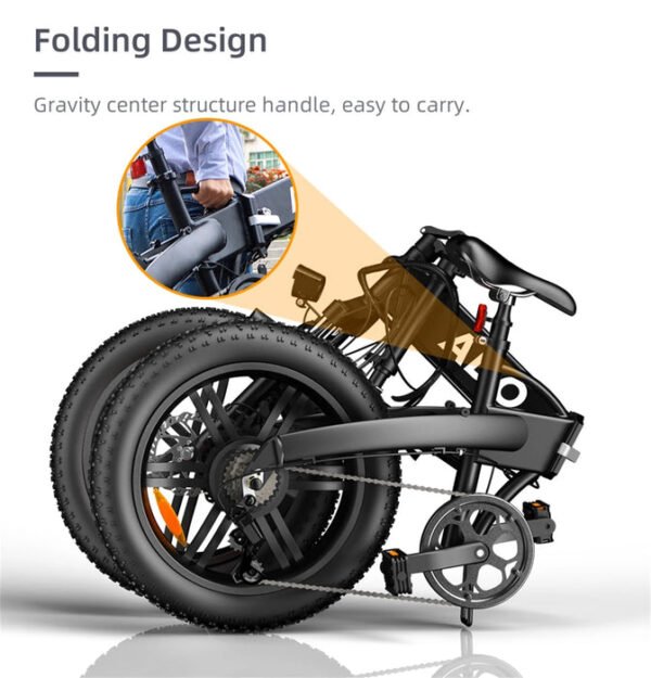 CRONY ADO Electric Folding Bike With 70KM Range Lightweight Frame And Long Endurance Ride - Image 7