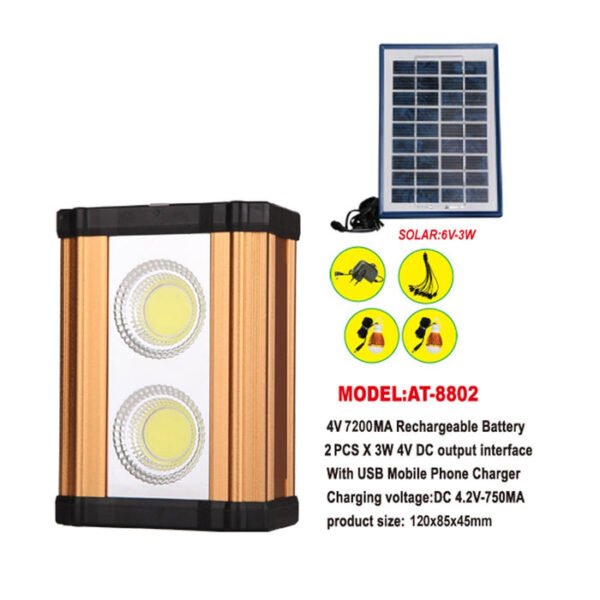 CRONY Solar Power System with 10W Aluminum Lamp USB Charging and COB Emergency Light - Image 2