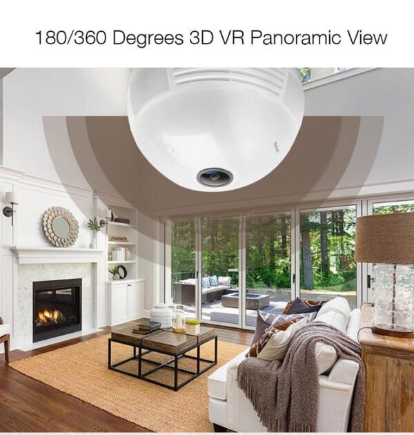 CRONY Wi-Fi Globe Panoramic 960p Wireless 3D VR Camera Fisheye Surveillance Bulb - Image 14