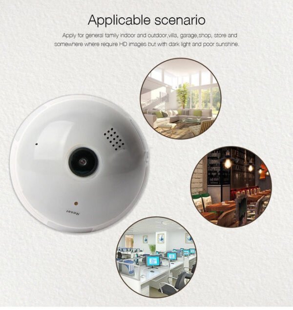 CRONY Wi-Fi Globe Panoramic 960p Wireless 3D VR Camera Fisheye Surveillance Bulb - Image 4