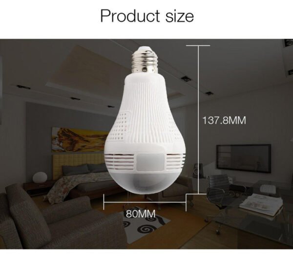 CRONY Wi-Fi Globe Panoramic 960p Wireless 3D VR Camera Fisheye Surveillance Bulb - Image 5
