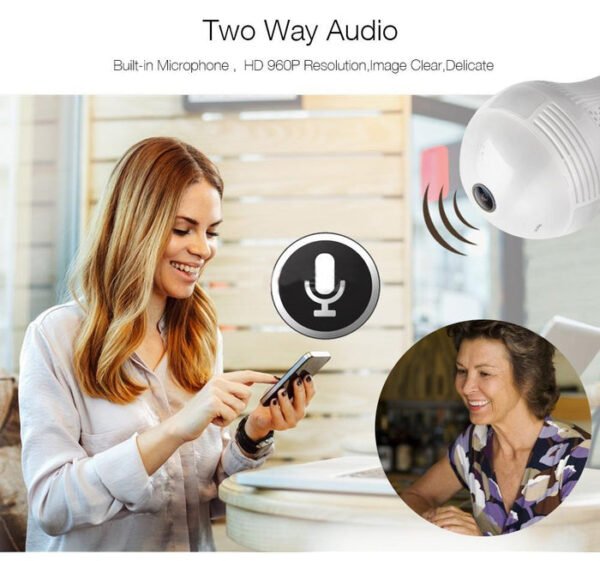 CRONY Wi-Fi Globe Panoramic 960p Wireless 3D VR Camera Fisheye Surveillance Bulb - Image 8