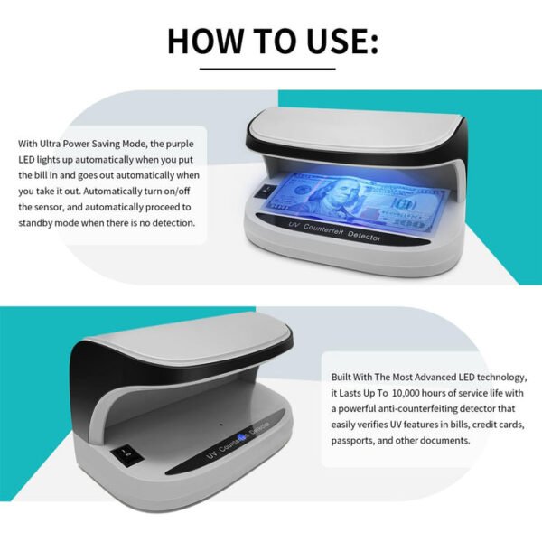 CRONY AL-09 Mini UV Counterfeit Money Detector Portable Scanner with UV Light - Image 11