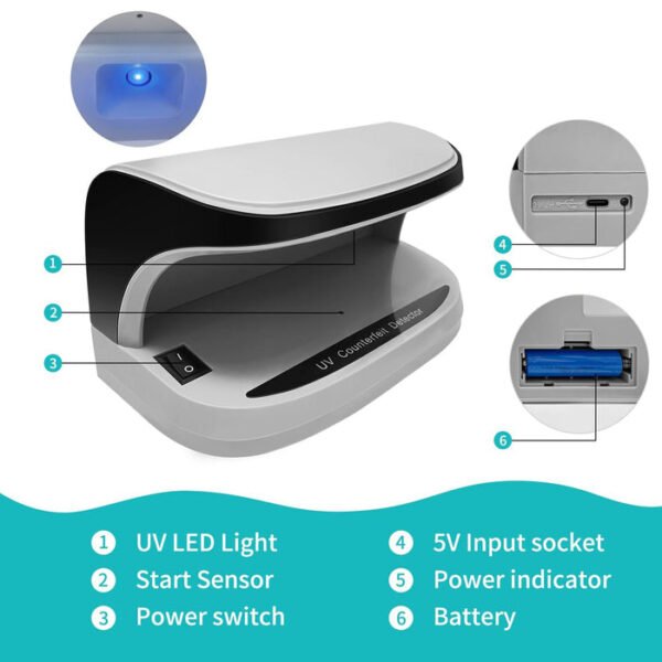 CRONY AL-09 Mini UV Counterfeit Money Detector Portable Scanner with UV Light - Image 10