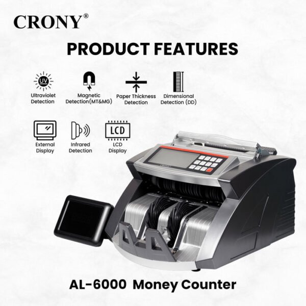 CRONY AL-6000 Automatic Banknote Counter Currency Counting Machine Fast and Accurate - Image 16