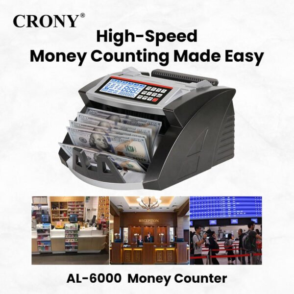 CRONY AL-6000 Automatic Banknote Counter Currency Counting Machine Fast and Accurate - Image 17