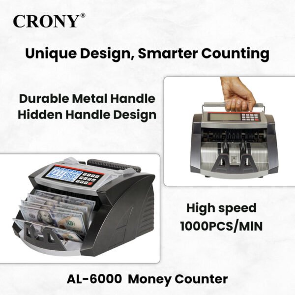 CRONY AL-6000 Automatic Banknote Counter Currency Counting Machine Fast and Accurate - Image 18