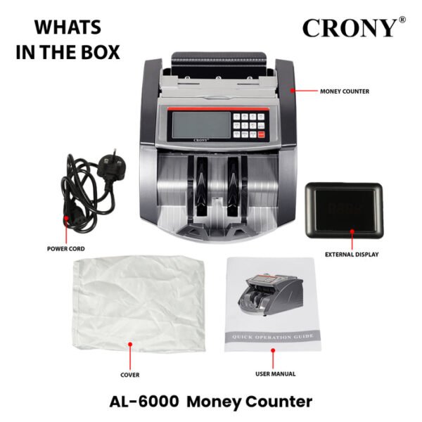CRONY AL-6000 Automatic Banknote Counter Currency Counting Machine Fast and Accurate - Image 19