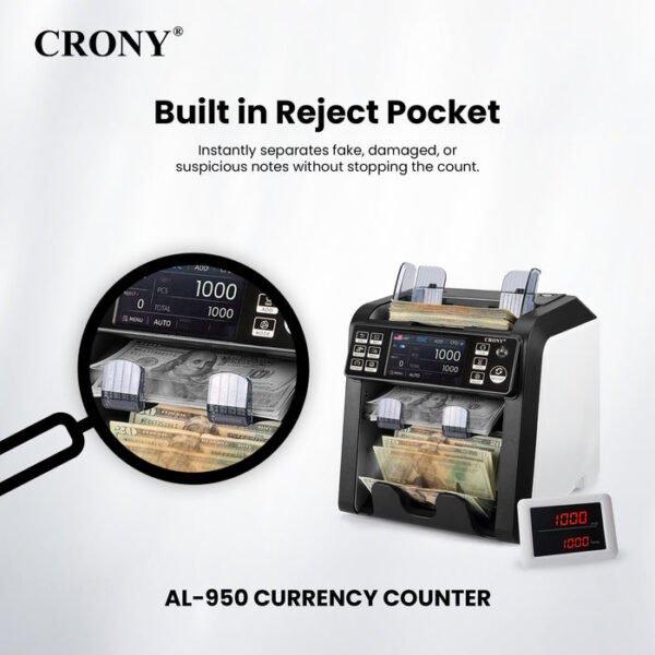 CRONY AL-950 Multi-Currency Banknote Verifier Money Sorter Portable Pocket Counter - Image 11