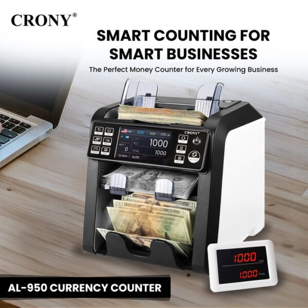 CRONY AL-950 Multi-Currency Banknote Verifier Money Sorter Portable Pocket Counter - Image 15