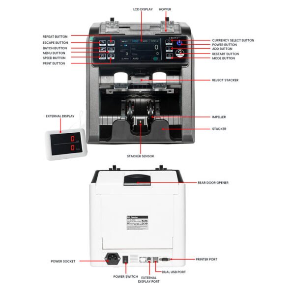 CRONY AL-950 Multi-Currency Banknote Verifier Money Sorter Portable Pocket Counter - Image 22