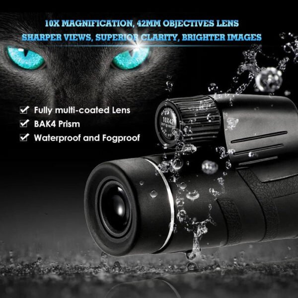 CRONY 10x42 Portable Waterproof Prism Binoculars Compact Monocular with Fogproof Lens - Image 9