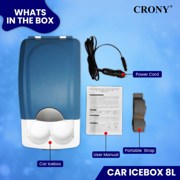 CRONY 8L Mini Car Refrigerator With Quiet Operation For Compact Travel And Cooling Use - Image 12
