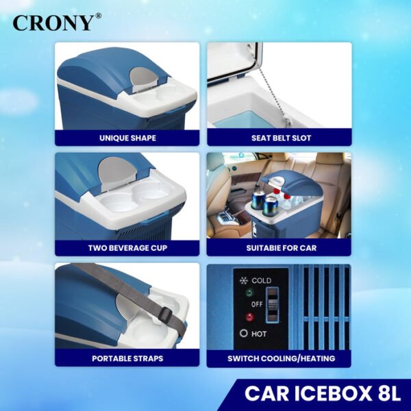 CRONY 8L Mini Car Refrigerator With Quiet Operation For Compact Travel And Cooling Use - Image 13