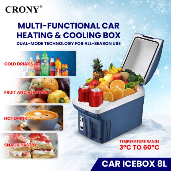 CRONY 8L Mini Car Refrigerator With Quiet Operation For Compact Travel And Cooling Use - Image 14