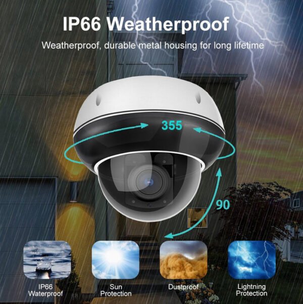 CRONY 5MP WiFi POE PTZ IP Camera with Auto Tracking and 2-Way Audio - Image 4