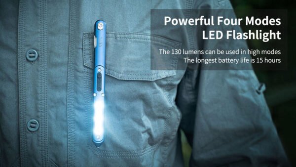 CRONY E62 Multi-Function 130 Lumen Pen Light Compact LED Torch Flashlight for Daily Use - Image 3