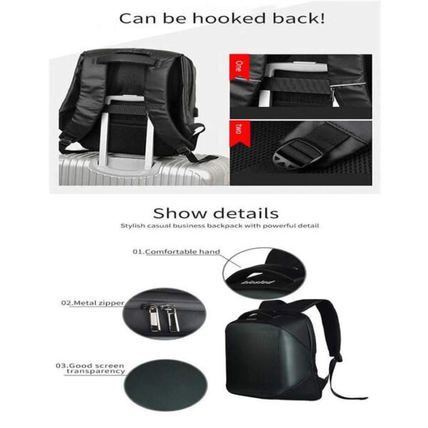 CRONY LED Display Backpack USB-B002 Waterproof Laptop Bag with Smart Fashion Style - Image 10