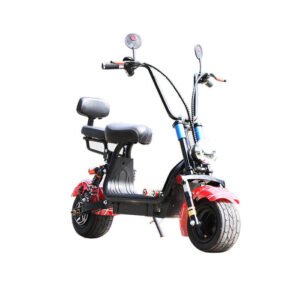 CRONY Adult Two Seat Electric Scooter With Wide Tires And Eye-Catching Red Design